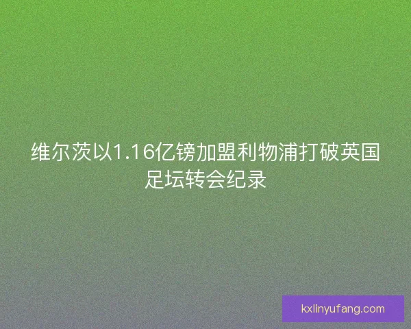 维尔茨以1.16亿镑加盟利物浦打破英国足坛转会纪录